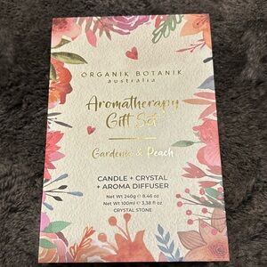 Organic Botanik Australia Gift Set Candle, Aroma Reed Diffuser, Crystal Stone